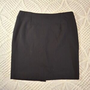 Lands' End Womens Black Ponte Knit Pencil Skirt Size 14 Career Business Stretch